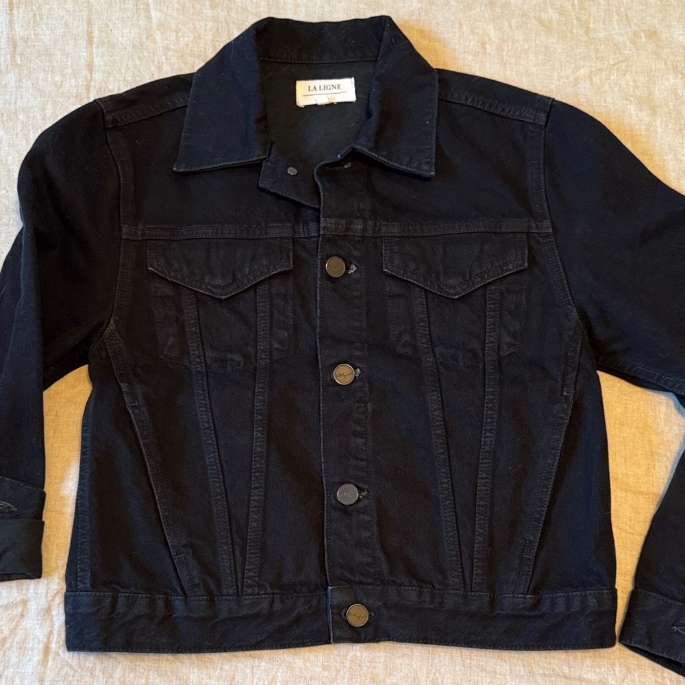 La Ligne Black Denim Jacket, S